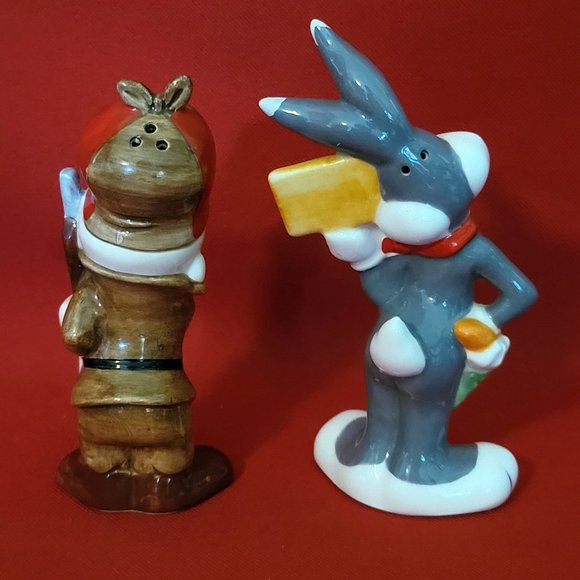 VTG Warner Brothers Elmer Fudd And Bugs Bunny Salt & Pepper Set 1993 - Picture 3 of 16